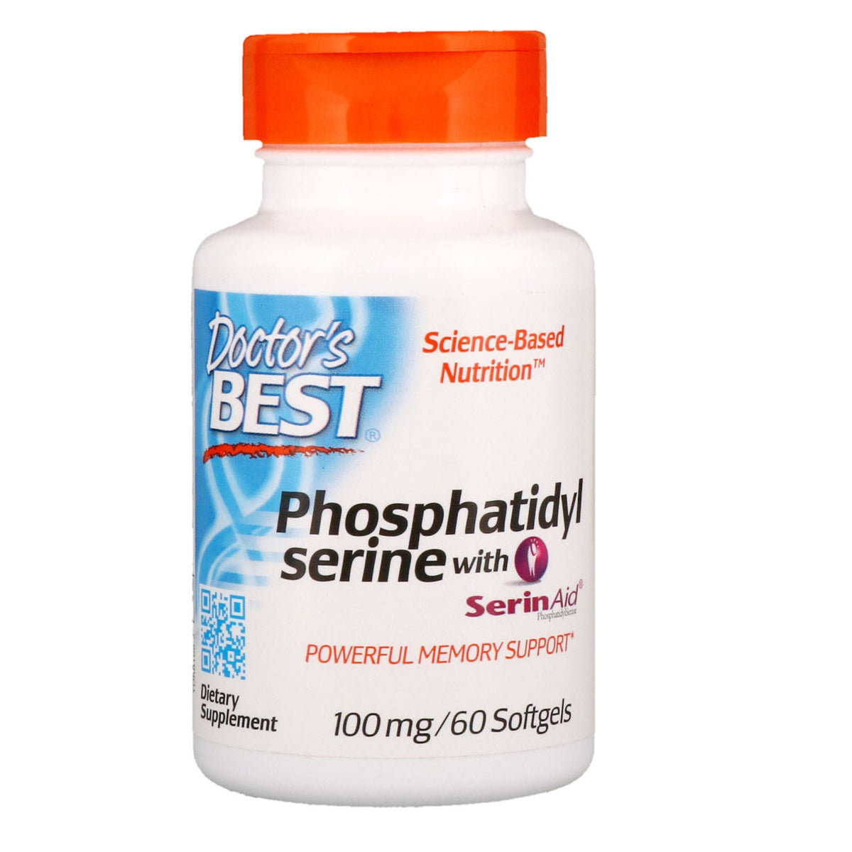Hochwertige Phosphatidylserin 100 MG Kapseln von DOCTOR'S BEST, 60 Stück, für die Unterstützung der Gehirnfunktion.