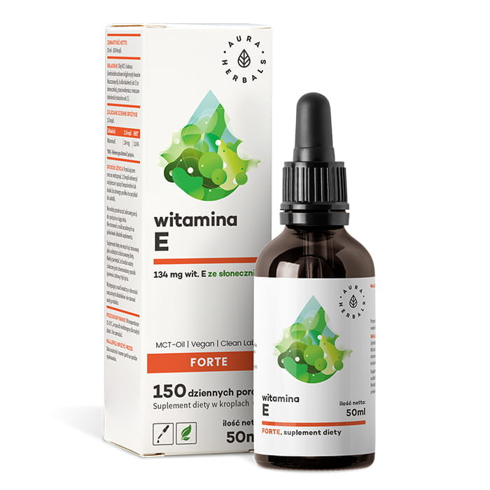 Vitamin E FORTE Nahrungsergänzungsmittel in Tropfen von 50 ml AURA HERBALS Hauptbild