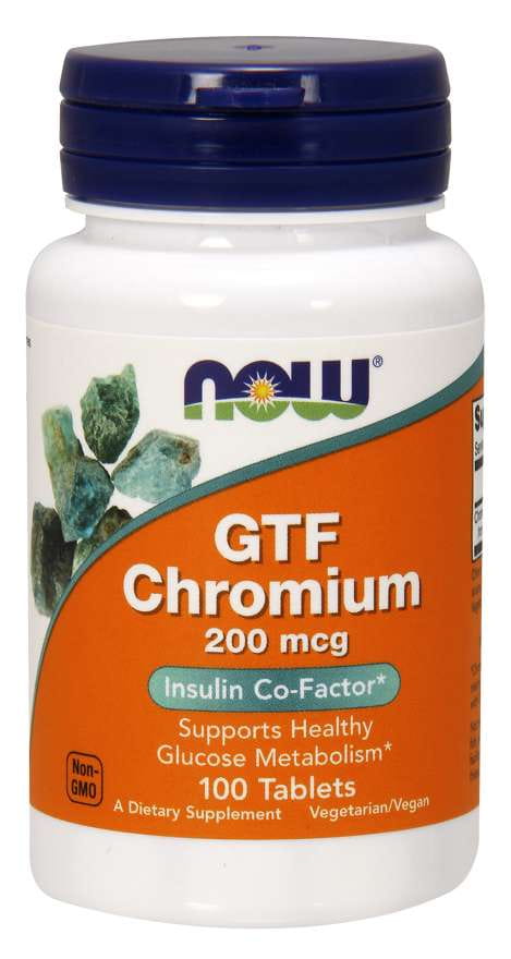 Gtf Chromium Chrome GTF 200 mcg 100 Tabletten JETZT LEBENSMITTEL Κύρια εικόνα προϊόντος