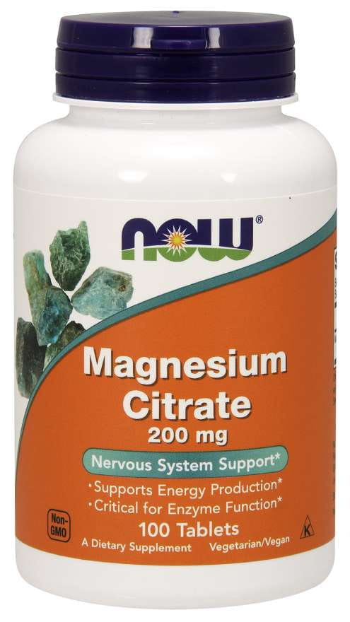 Magnesiumcitrat Magnesiumcitrat 200 MG 100 Tabletten NOW FOODS Huvudsaklig produktbild