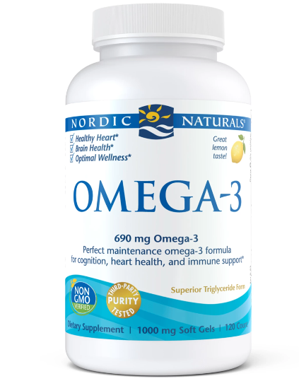 NORDIC NATURALS Omega 3 Zitronengeschmack, 120 Kapseln, flüssige Fischölkapseln mit Zitronenaroma, gesundheitsfördernd