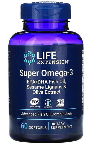 Super OMEGA3 EPA / DHA mit Sesam-Lignanen und Olivenextrakt 60 Kapseln LEBENSVERLÄNGERUNG