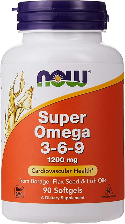Super Omega 369 Kapseln von NOW FOODS, Omega-3-6-9 Nahrungsergänzungsmittel in einer Packung mit 90 Kapseln.