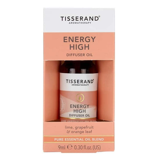 Energie-Hochdiffusoröl von TISSERAND AROMATHERAPY in einer 9 ml Flasche, ideal für Aromatherapie und Raumduft.