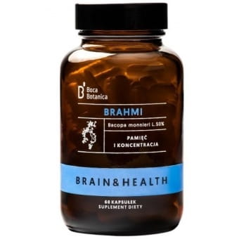 Brahmi-Extrakt 50 % in 60 Kapseln von BOCA BOTANICA, pflanzliches Nahrungsergänzungsmittel zur Unterstützung der Konzentration.
