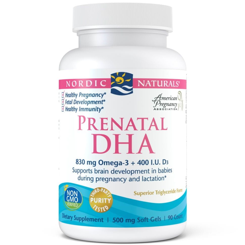 Pränatale DHA OMEGA 3 und Vitamin D3 geschmacksneutrale Formel 90 Kapseln NORDIC NATURALS