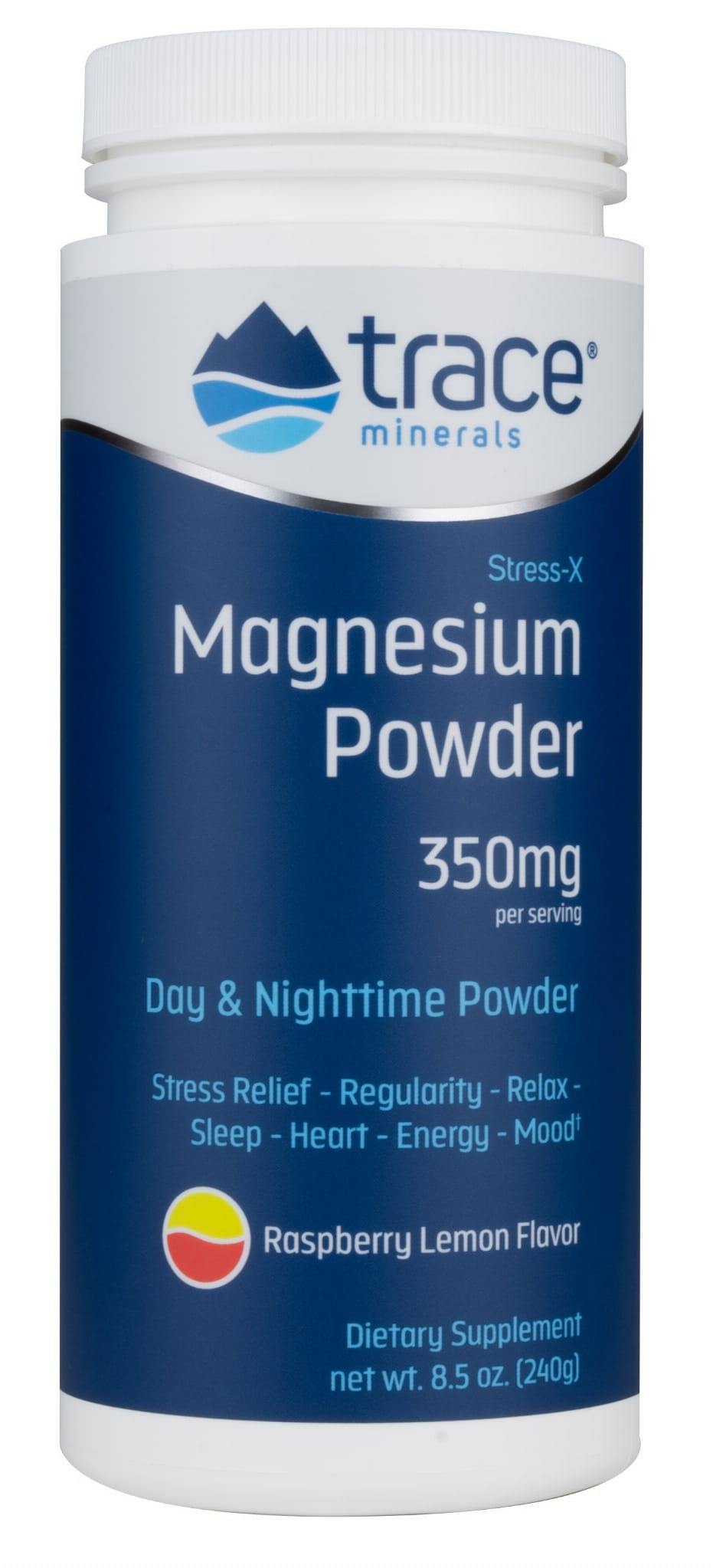 Magnesium- und Mineralstoffpulver mit Himbeer-Zitronen-Geschmack, 240 g, von TRACE MINERALS, für Stressabbau und Mineralstoffversorgung