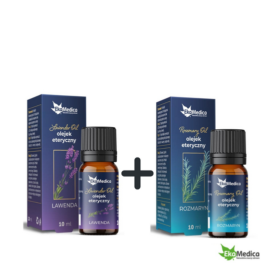 Ätherisches Lavendel- und Rosmarinöl-Set von EKAMEDICA, Flaschen mit Kräuterölen, ideal für Aromatherapie und Entspannung