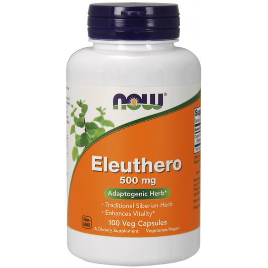 Sibirischer Ginseng Eleuthero 500 MG in 100 Kapseln von NOW FOODS, natürliche Nahrungsergänzung für Energie und Vitalität