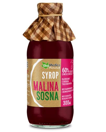 Himbeer-Kiefer-Sirup in 300ml Flasche von EKAMEDICA, mit Himbeer- und Kiefern-Aromen, schmackhaftes Getränk