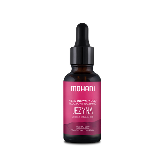 Brombeersamenöl in 30 ml Flasche von MOHANI, dunkles Öl mit Brombeersamen für Hautpflege und natürliche Anwendungen