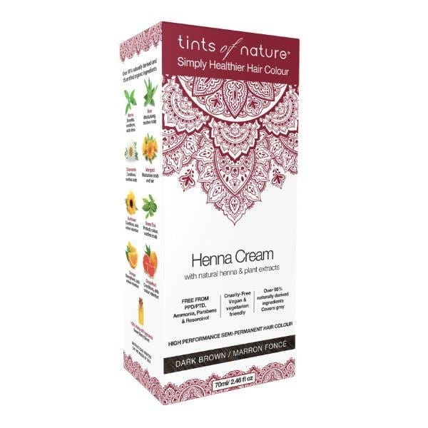 Semipermanente Haarfarbe in Creme mit Henna - Dunkelbraun TINTS OF NATURE