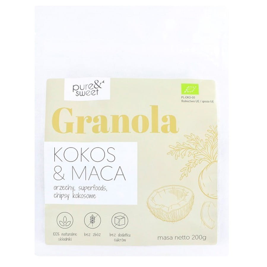 Granola Kokos - Maca BIO 200g PURE & SWEET Main image