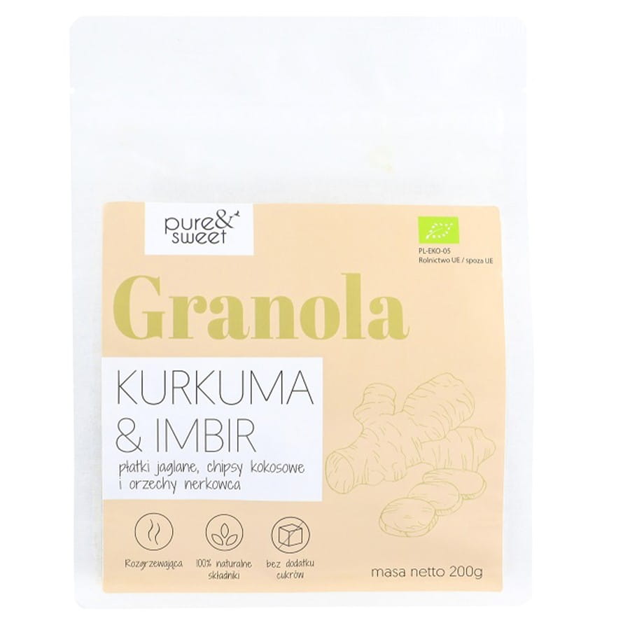 Granola Kurkuma - Ingwer BIO 200g PURE & SWEET Main image