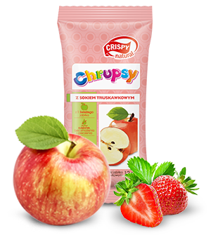 Apfelwürfel mit Erdbeersaft natur 12g CRISPY Hovedbillede