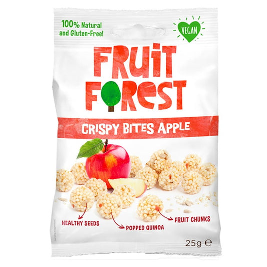 Knusprige Apfelchips von FRUIT FOREST, 25g, Frucht-Wald-Marke, dünne, goldene Apfelstückchen, gesunde Snack-Option