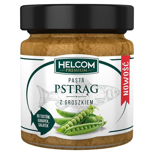 Forellenpaste mit Erbsen in 180g Packung, HELCOM Fischprodukt mit frischen Zutaten, ideal für Fischgerichte und Snacks