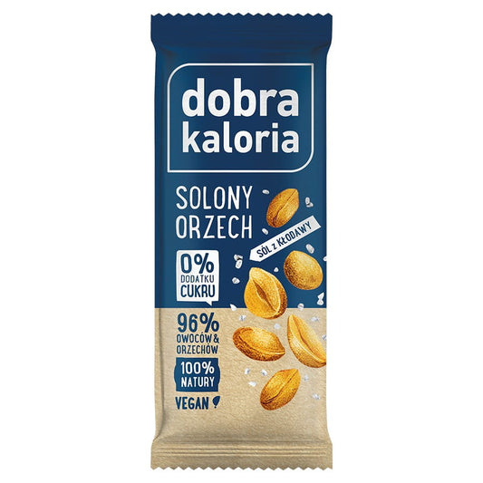 Fruchtriegel - gesalzene Walnuss (Klotzsalz) 35g GOOD KALORIA