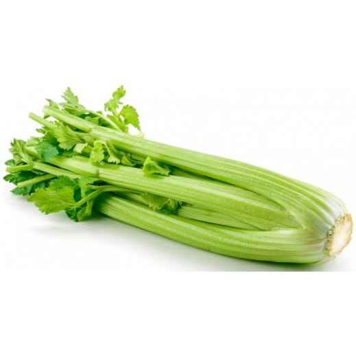 Frischer Bio Sellerie von BIO PLANET, etwa 0,30 kg, mit grünen Blättern und festem, knackigem Stiel.
