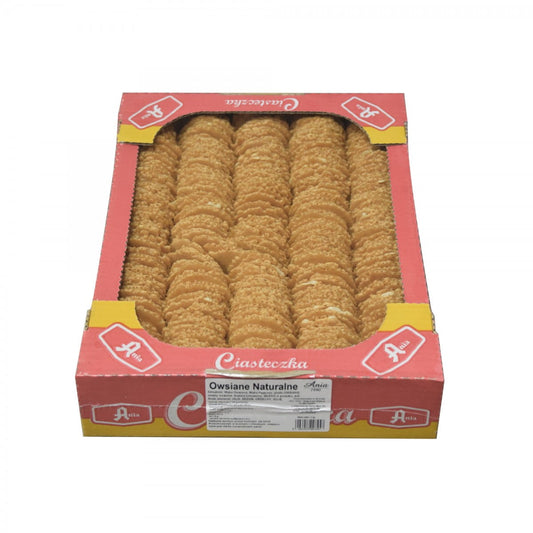 Lose 1 kg natürliche Haferkekse von ANIA, handgefertigte Kekse aus Hafer in einer 1-kg-Packung, ideal für gesunden Snack.