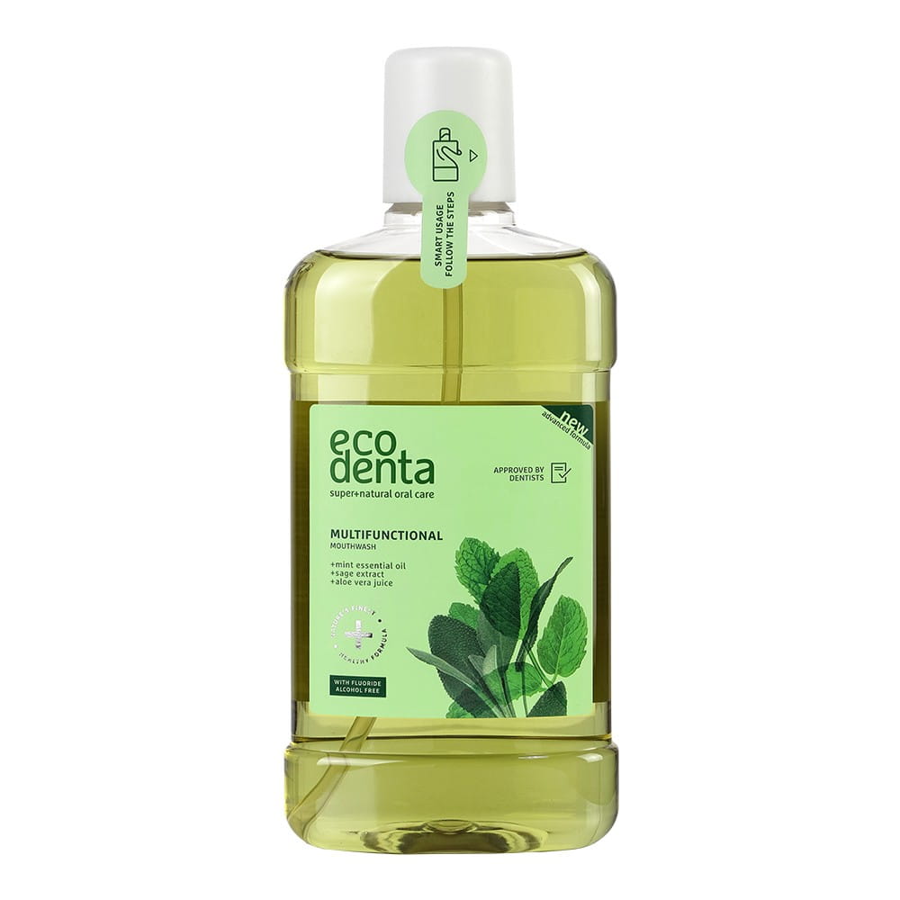 Mundwasser mit Salbei, Aloe und Minze in 500 ml Flasche von BIOK LABORATORIJA, gesundes Mundpflegeprodukt