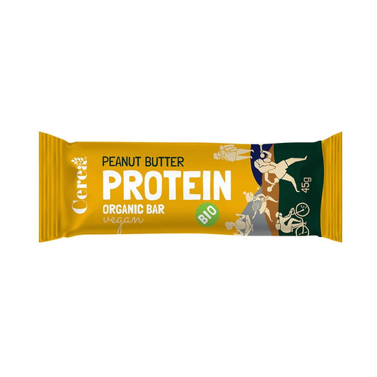 Bio-Erdnussbutter-Proteinriegel von CEREABAR, 45g, mit cremiger Erdnussbutter und proteinreicher Zutaten, ideal für unterwegs