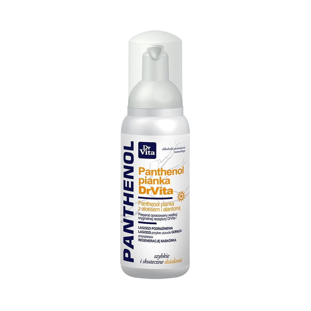 Schaum mit Aloe und Allantoin von DRVITA, 100 ml, zur Regeneration der Epidermis, cremige Textur, auf Haut aufgetragen