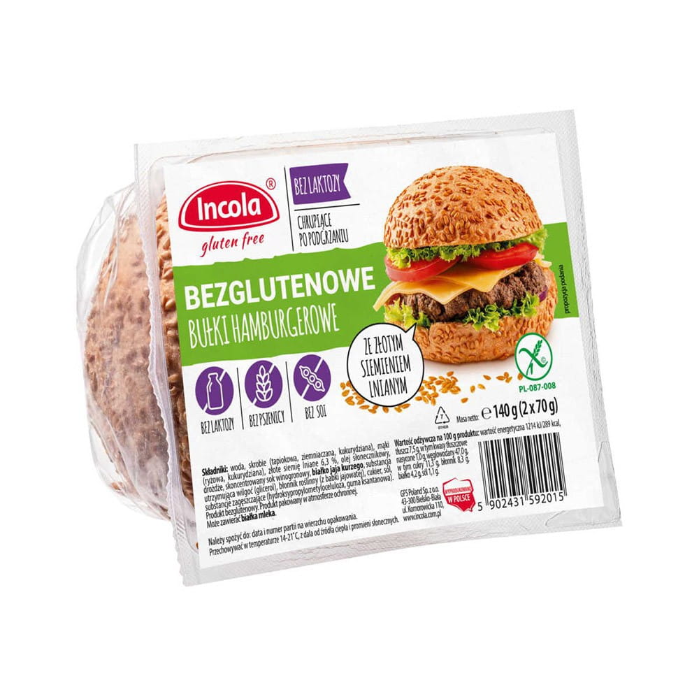 Glutenfreie Hamburgerbrötchen mit Leinsamen 140 g