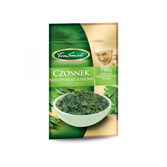 Frischer Bärlauch in 10 g Verpackung von TEN SMAK, aromatisch und grün, ideal zum Kochen oder Würzen.
