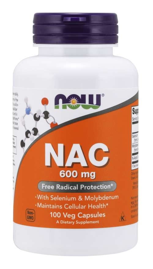 NAC n - Acetylcystein 600mg, 100 vegane Kapseln von NOW FOODS, Nahrungsergänzungsmittel gegen Schleim- und Atemwegserkrankungen