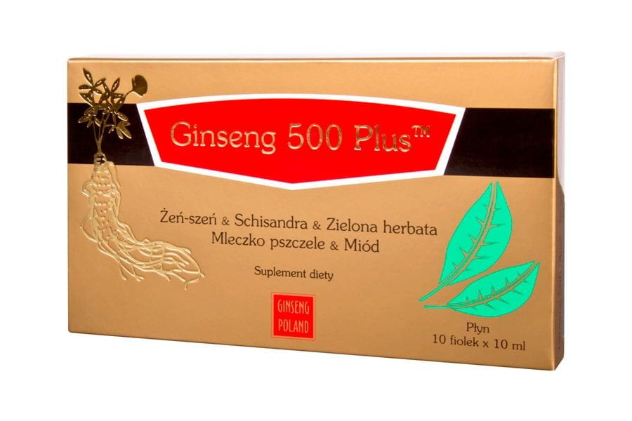 Ginseng 500 plus Ginseng + Schisandra + grüner Tee + Gelée Royale + Honig 10x10ml (Fläschchen) GINSENG