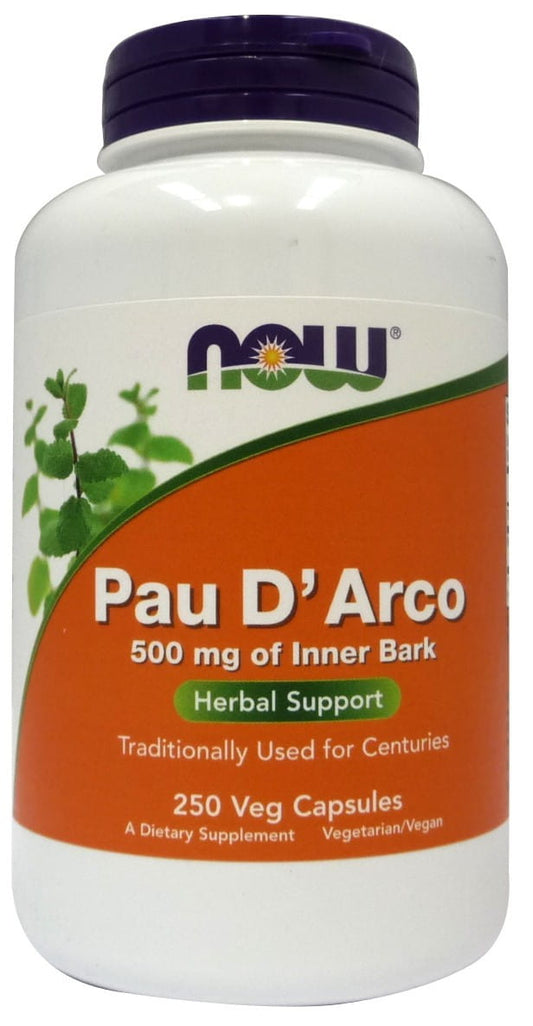 Pau d’Arco 500mg Nahrungsergänzung in 250 Kapseln von NOW FOODS, natürliche pflanzliche Ergänzung