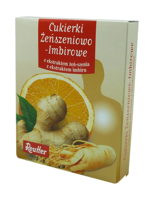 Ginseng Bonbons und Ingwer von REUTTER in 50g Packung, natürliche Süßigkeiten mit Ginseng und Ingwer, ideal für Energie und Wohlbefinden