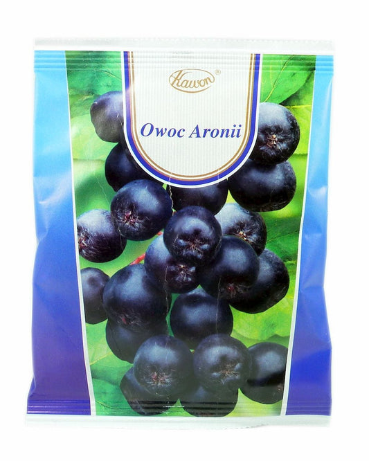 KAWON Aroniafrucht in 50g Packung, frische schwarze Aroniabeeren für Kaffee, naturbelassen und vitaminreich