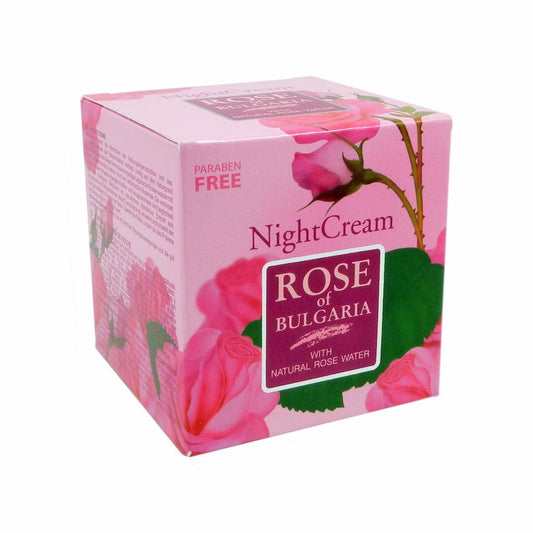 Nachtcreme von BIOFRESH mit 50ml Rose BioFresh, feuchtigkeitsreiche Pflege für die Nacht, cremige Textur, rosiger Duft.