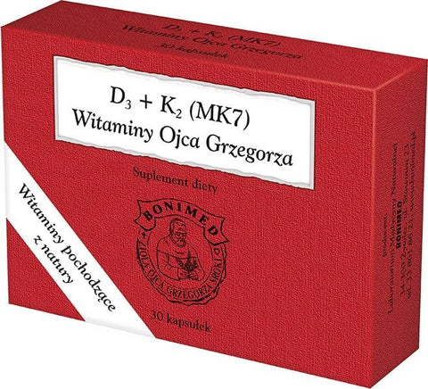 Vitamin D3 + K2 (mk7) von Vater Grzegorz 30 Kps. BONIMED