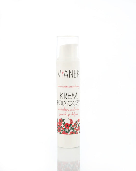 Anti-Falten-Augencreme in 15ml von VIANEK, sichtbarer Applikator mit cremiger Textur für die Augenpartie