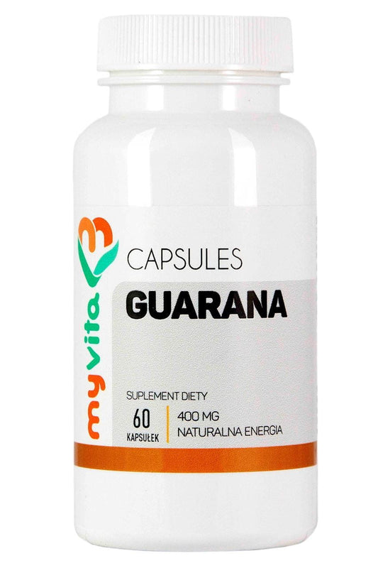 MYVITA Guarana 400mg Kapseln, 60 Stück, energiereiches Nahrungsergänzungsmittel mit natürlichen Guarana-Extrakten