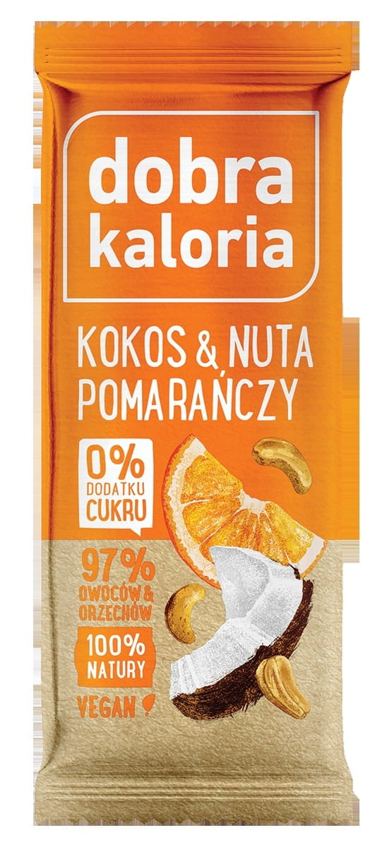 Kokosriegel und Orangenscheiben von Kubara, 20 Stück, je 35g, auf Display, natürliche Frucht- und Kokosgeschmack