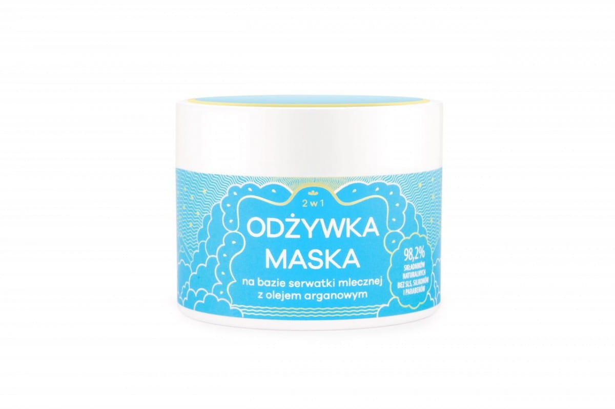 NAMI Haarmaske mit Milchmolke und Arganöl, 250 ml, pflegende Conditioner für geschmeidiges, glänzendes Haar.