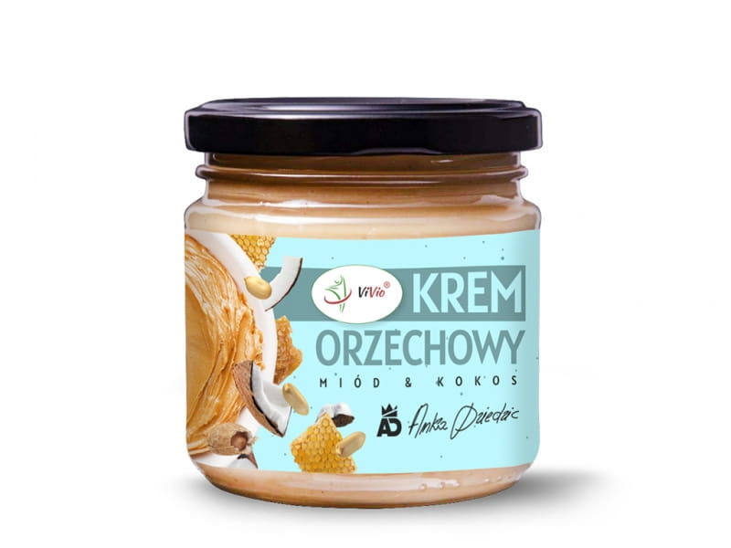 Arašidový krém s medom a kokosom 200g - VIVIO