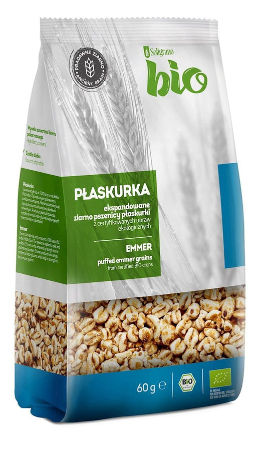BIO expandierter flacher Teller von SOLIGRANO, 60 g, aus biologischen Materialien, mit glatter Oberfläche und runder Form.