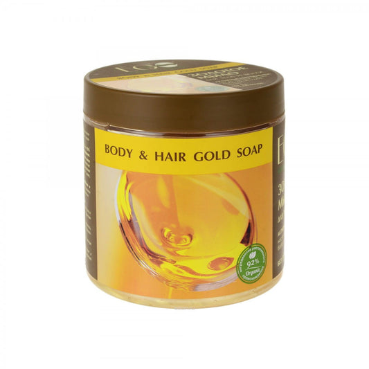 Goldene Körper- und Haarseife von Eco Laboratorie in 450 ml Flasche, mit natürlichen Inhaltsstoffen und ansprechendem Design