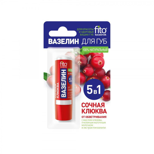 Cranberry-Lippenbalsam von Fitokosmetik in 45 g Dose, pflegt und schützt die Lippen mit Cranberry-Extrakt.