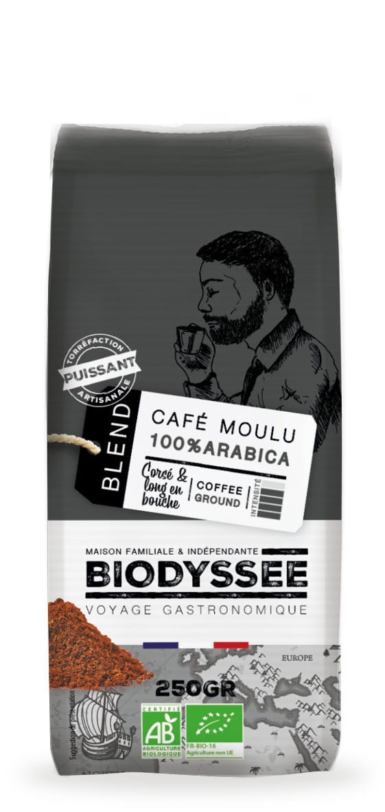 Café moulu fort 100% Arabica 250g ECO BIODYSSEE