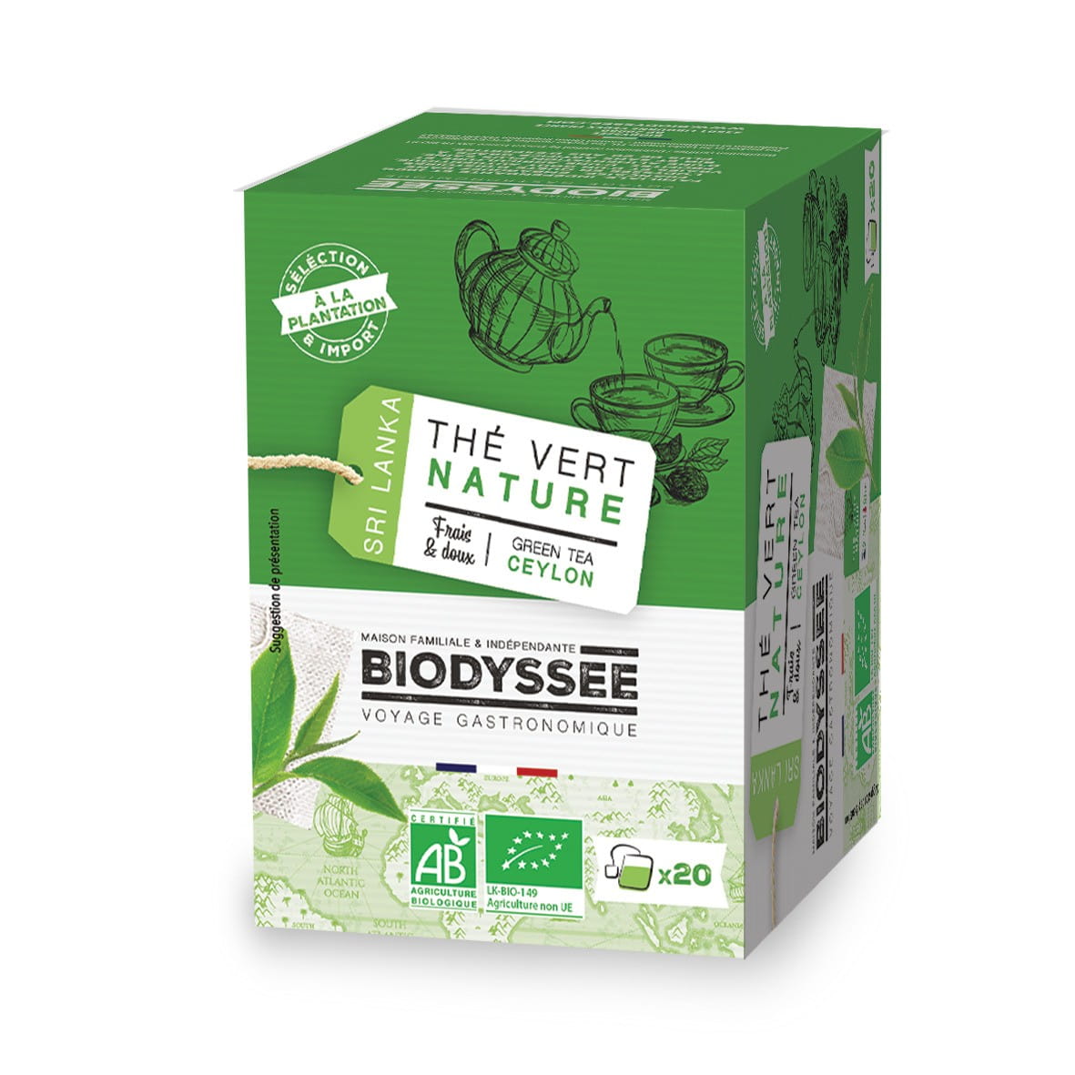 Thé vert de Ceylan 20x2g EKO BIODYSSEE