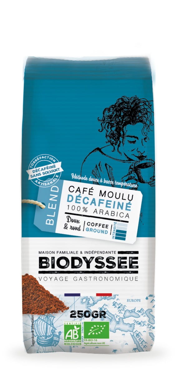 Café suave 100% arábica molido descafeinado 250g EKO BIODYSSEE