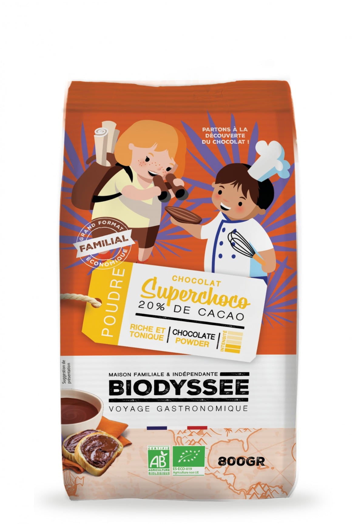 Chocolate powder 800g EKO BIODYSSEE