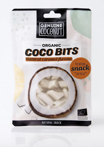 Fresh coconut snacks with caramel flavor, gluten-free ORGANIC 56 g - REAL COCONUT