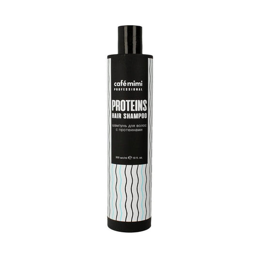 Protein-Haarshampoo von DesignSoap, 300 ml Flasche, zeigt die Verpackung und Produktbeschreibung auf dem Etikett